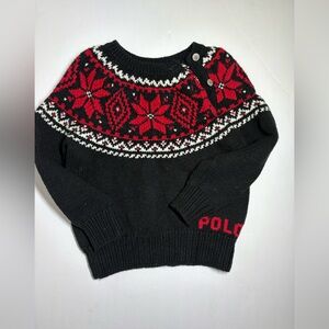 Polo by Ralph Lauren Black and Red Nordic Sweater